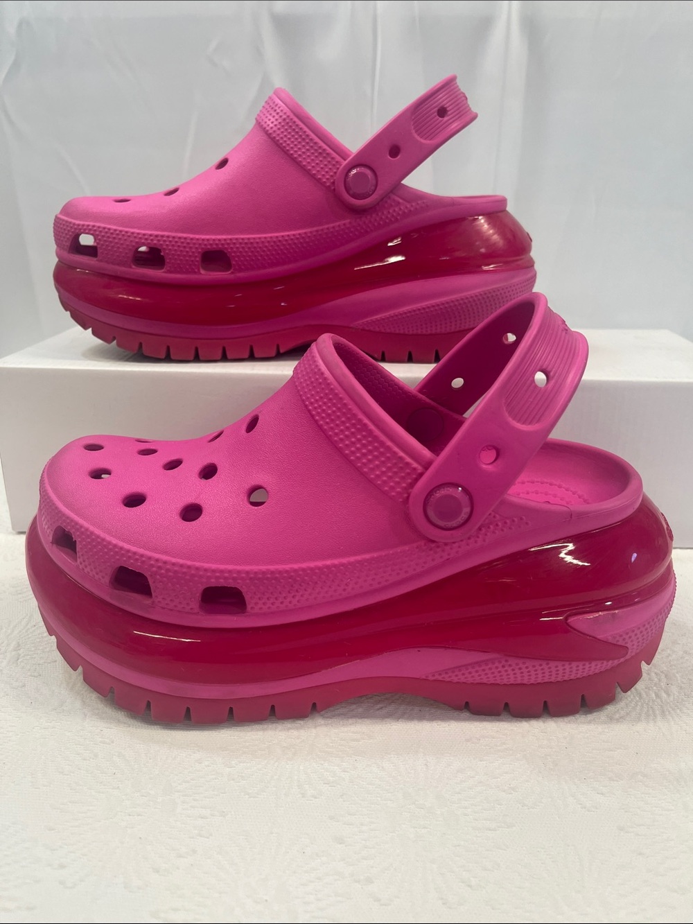 Platform Clog Sandals in Hot Pink - Women's Lightweight Slip-On